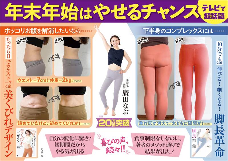 10分で4cm伸びる！細くなる！ 脚長革命 | 廣田 なお |本 | 通販